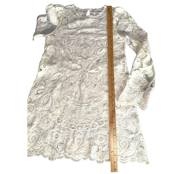 Sea NY Lysa Embroidery long Sleeve Dress Cream - Picture 16 of 17